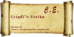 Czigán Etelka névjegykártya